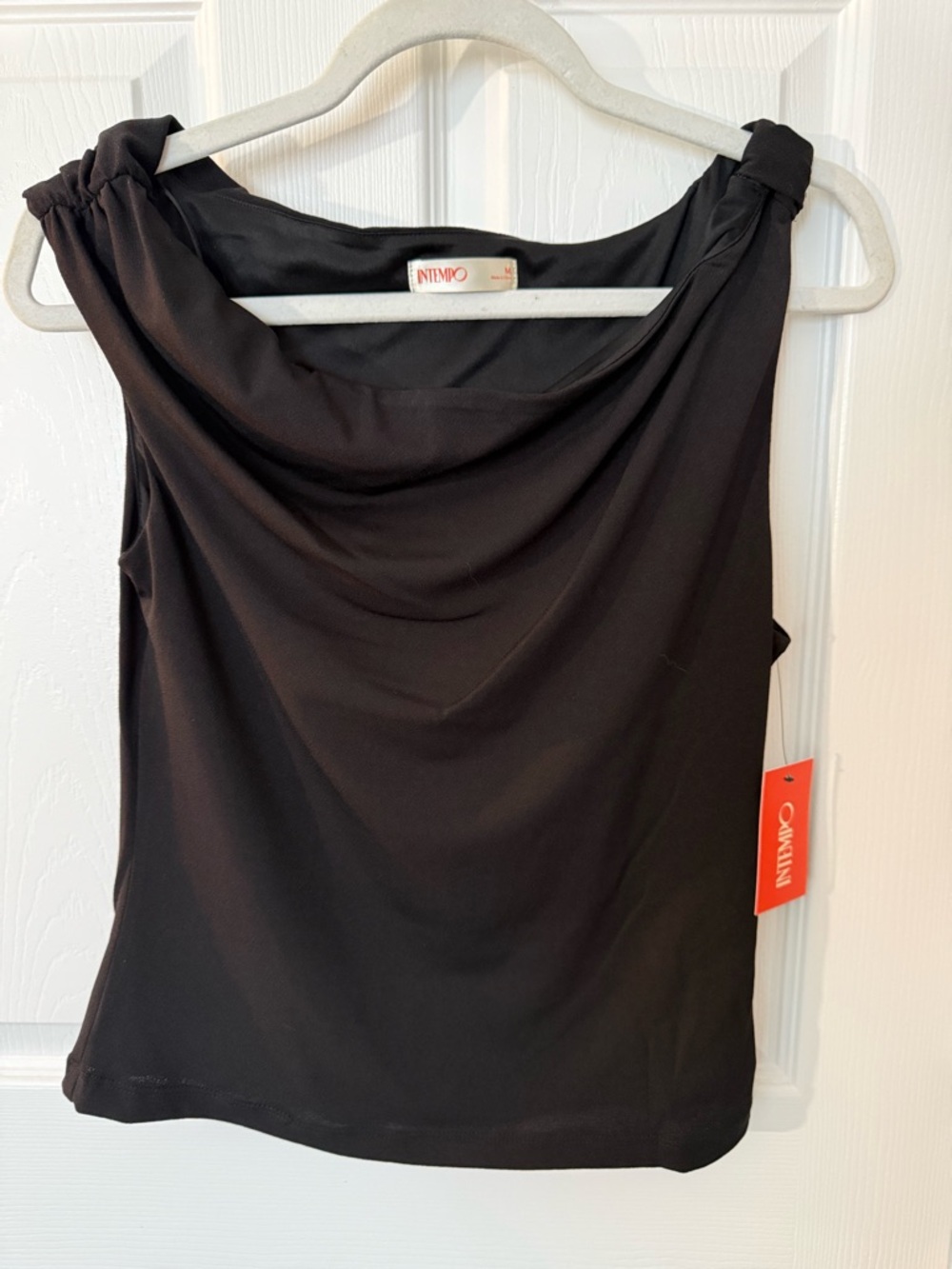 Intempo Black Sleeveless Cowl Neck Top, Medium & Large sizes.  NWT